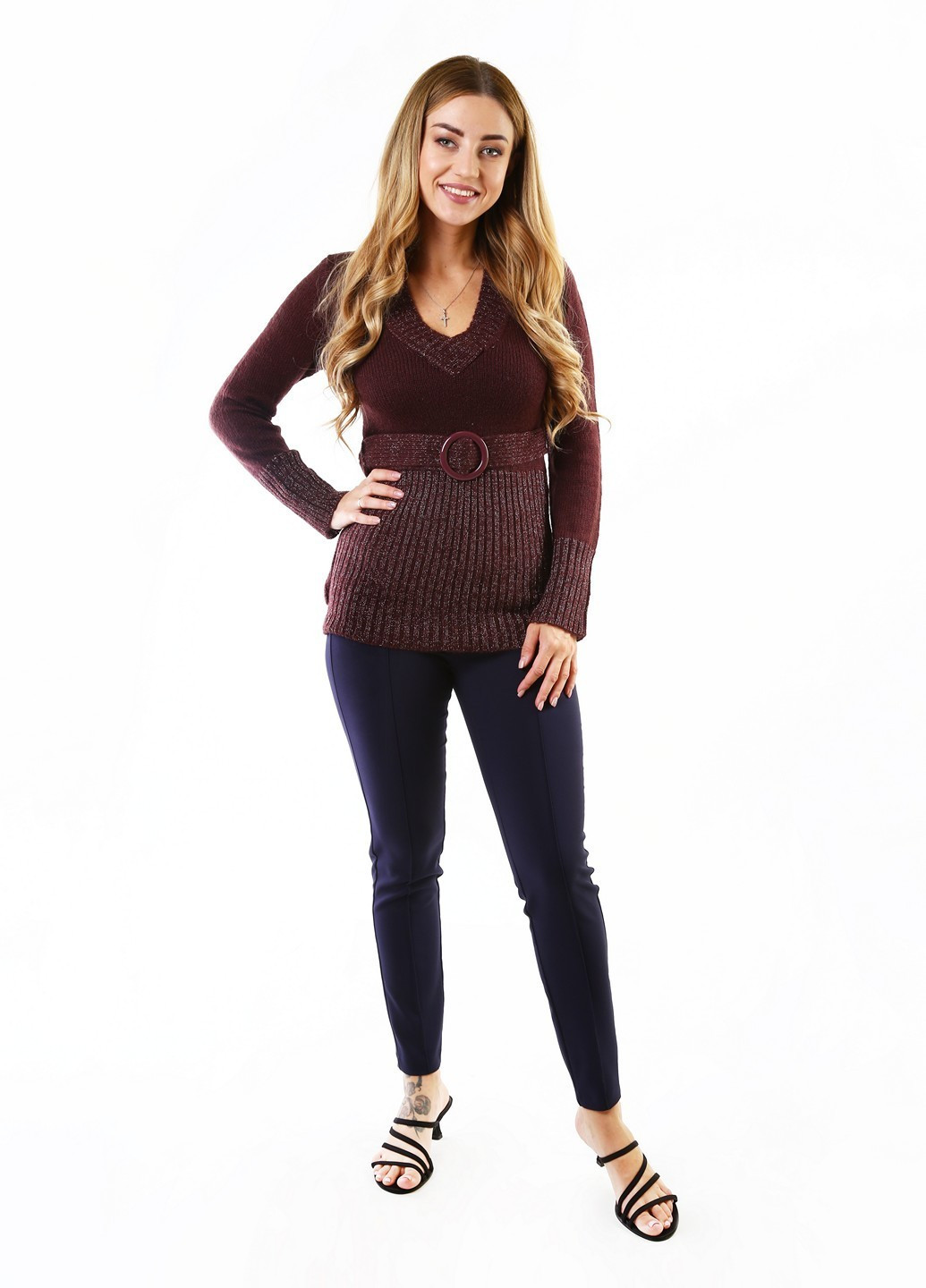 Коричневый демисезонный свитер No Brand