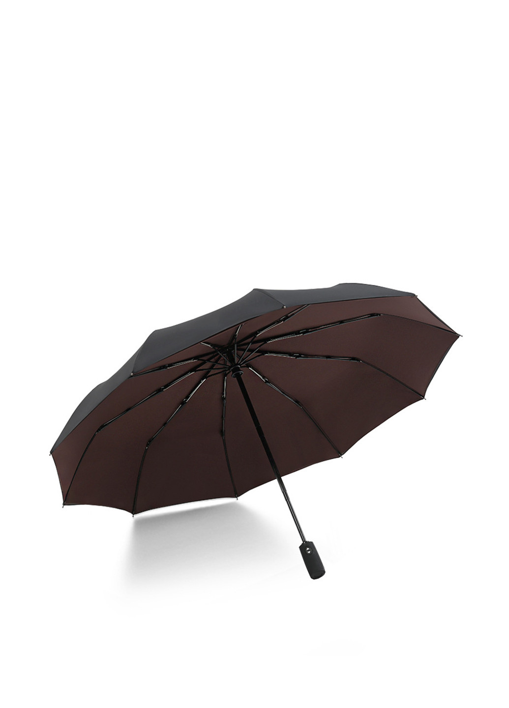 Коричневый зонт Krago средний система антиветер (222523251)