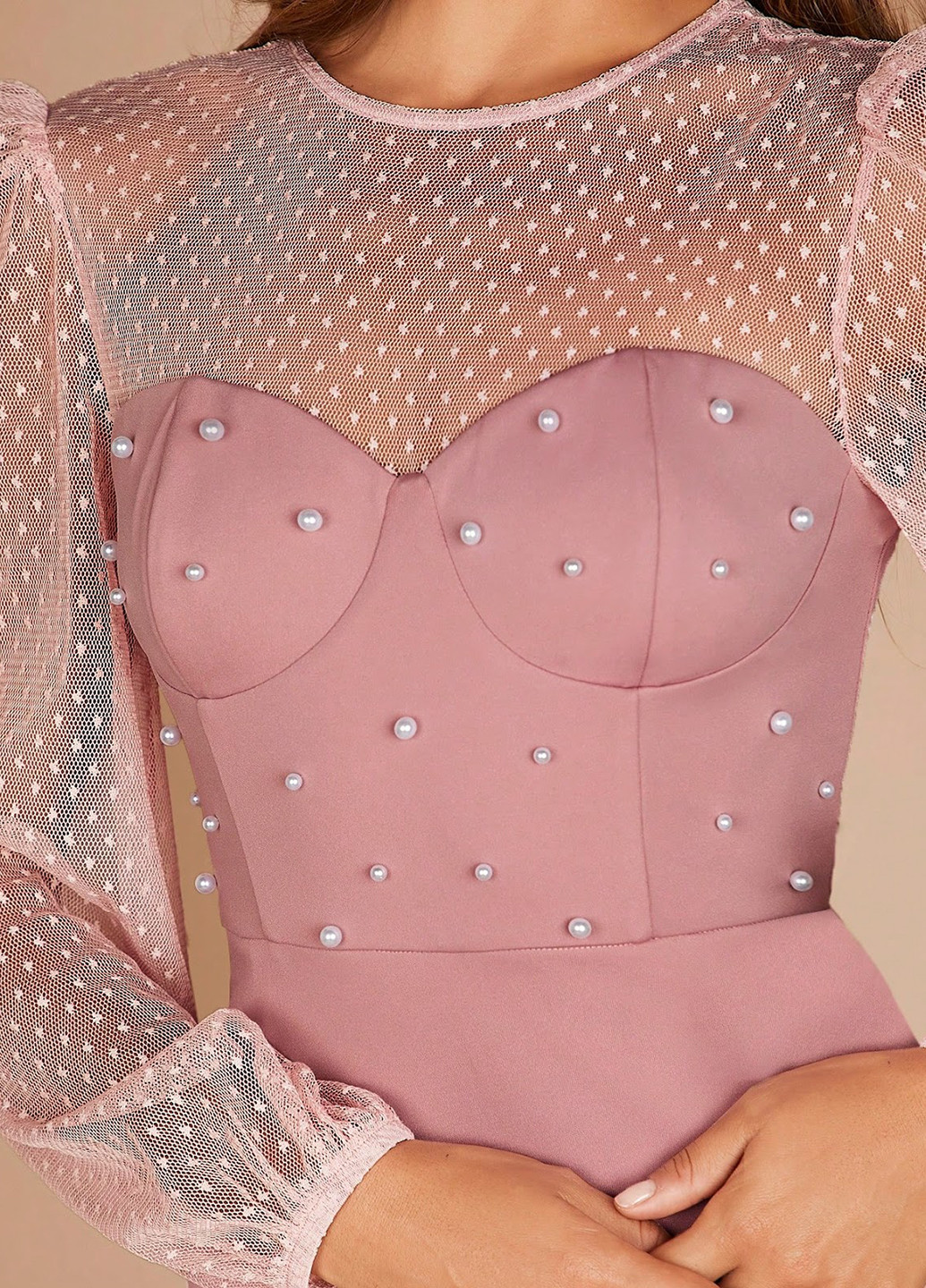 Пудрова кежуал сукня футляр SHEIN однотонна