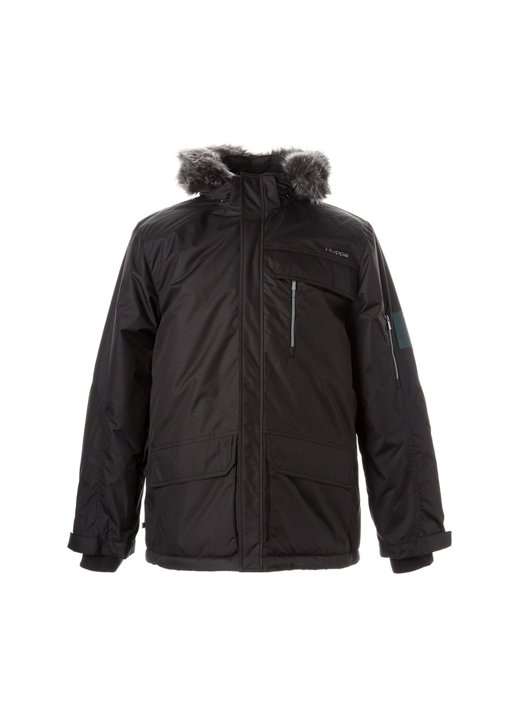 Черная зимняя куртка зимняя marten 2 Huppa