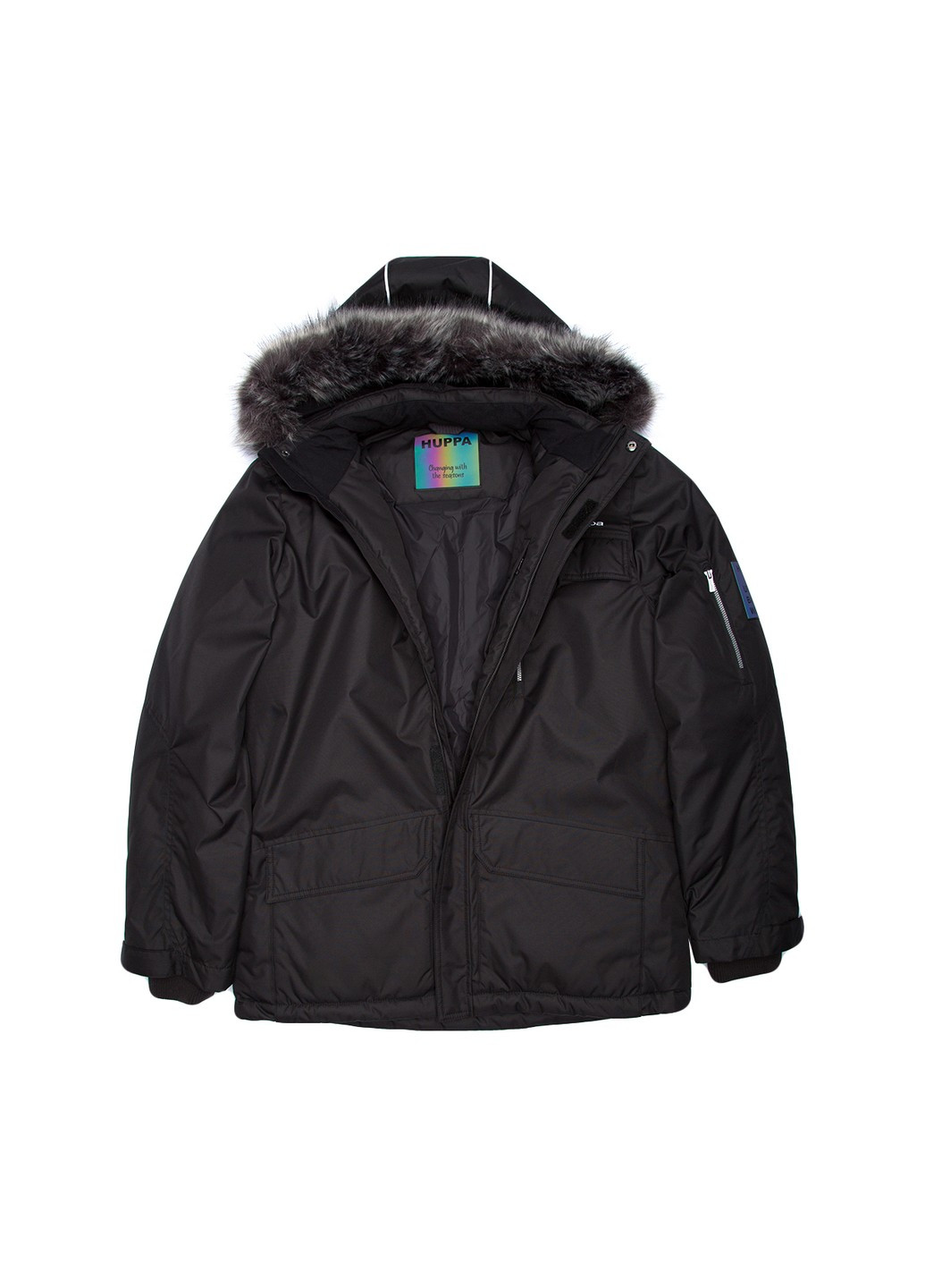 Черная зимняя куртка зимняя marten 2 Huppa