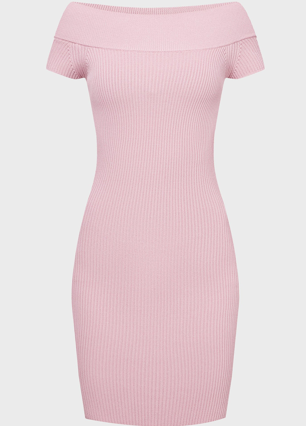 Світло-рожева кежуал сукня силуетна, з відкритими плечима Guess однотонна