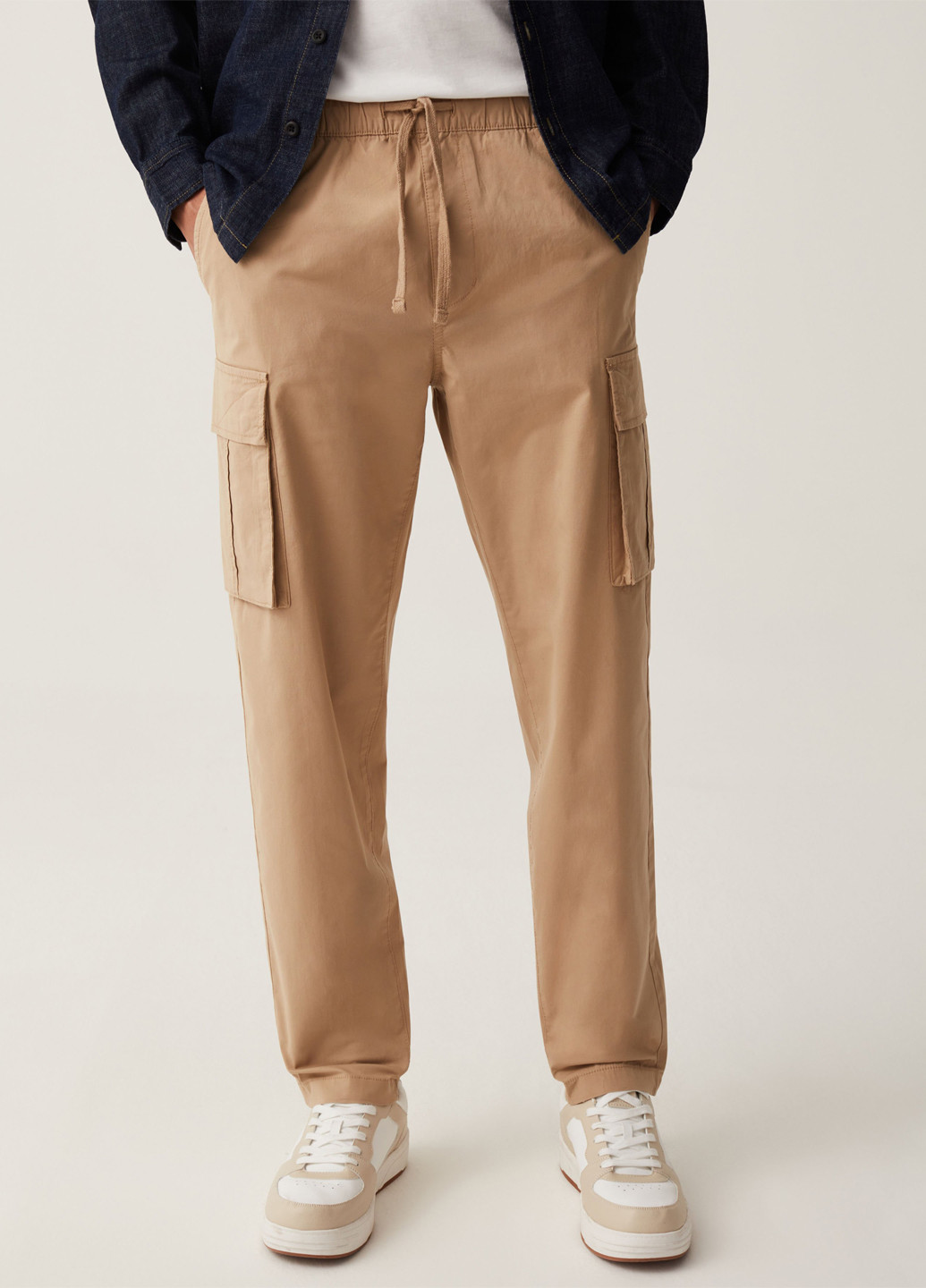 Светло-коричневые кэжуал демисезонные карго брюки OVS