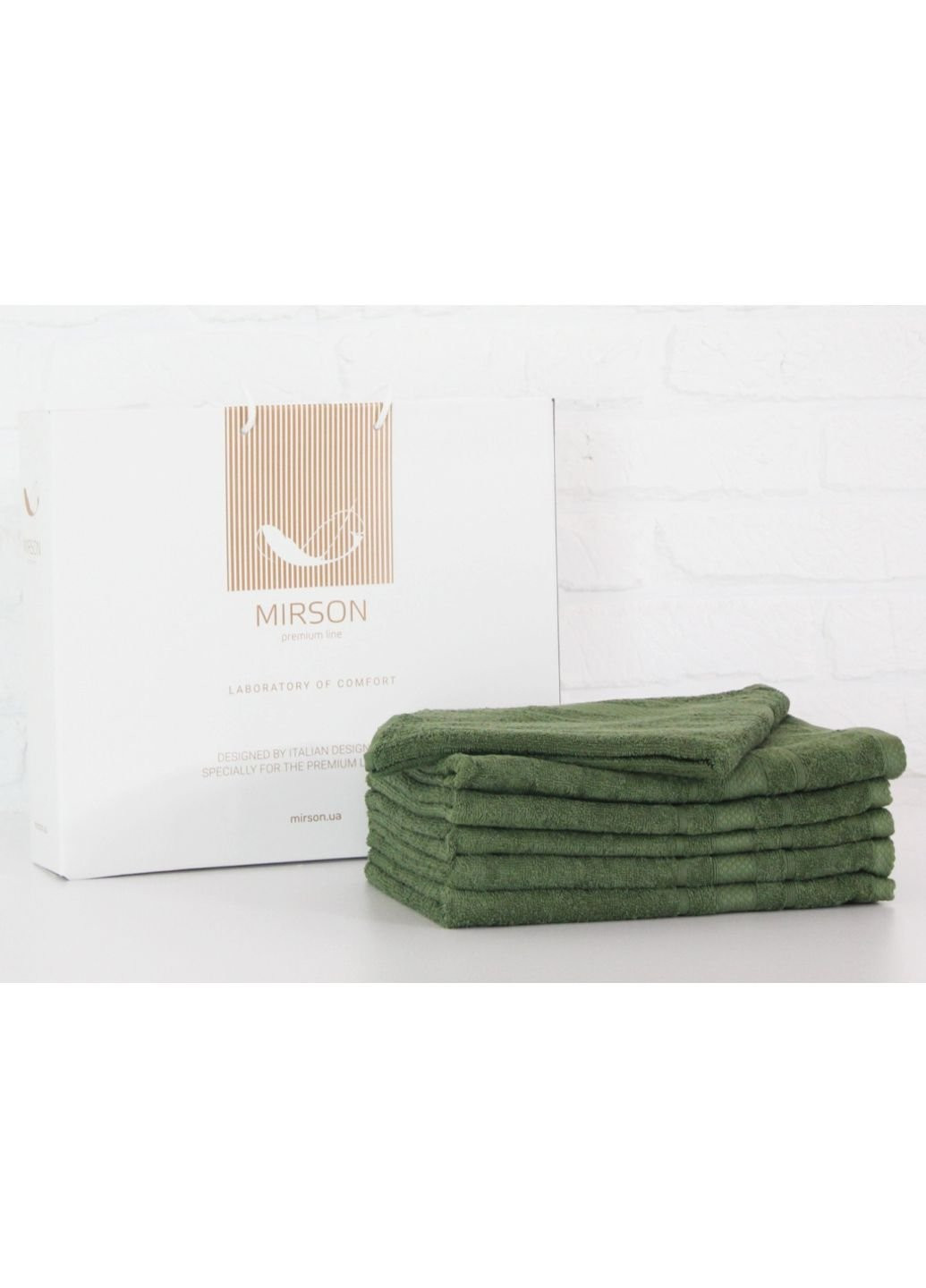 No Brand полотенце mirson набор банных №5079 elite softness military 50х90 6 шт (2200003524031) зеленый производство - Украина
