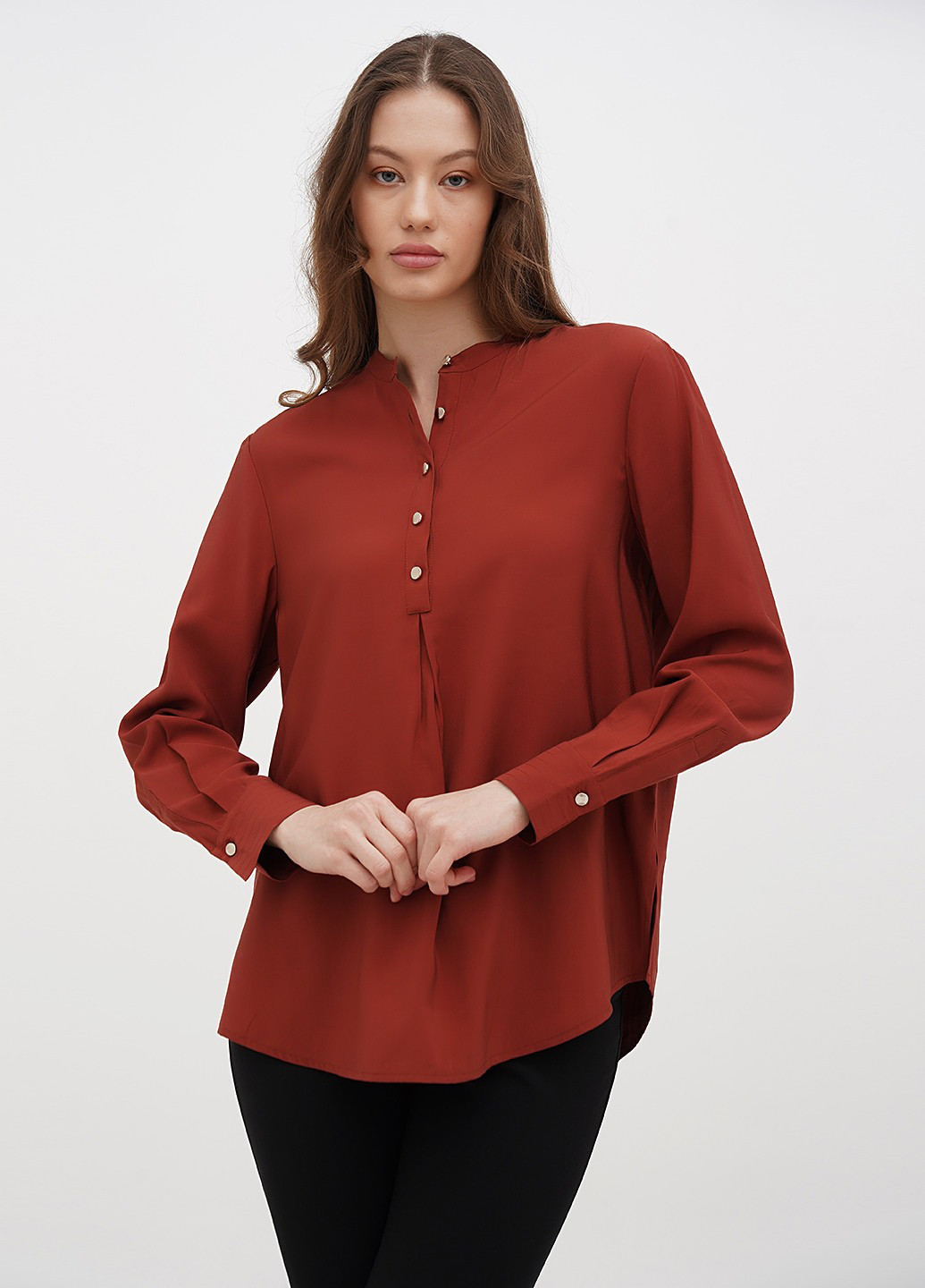 Терракотовая блуза Stefanel