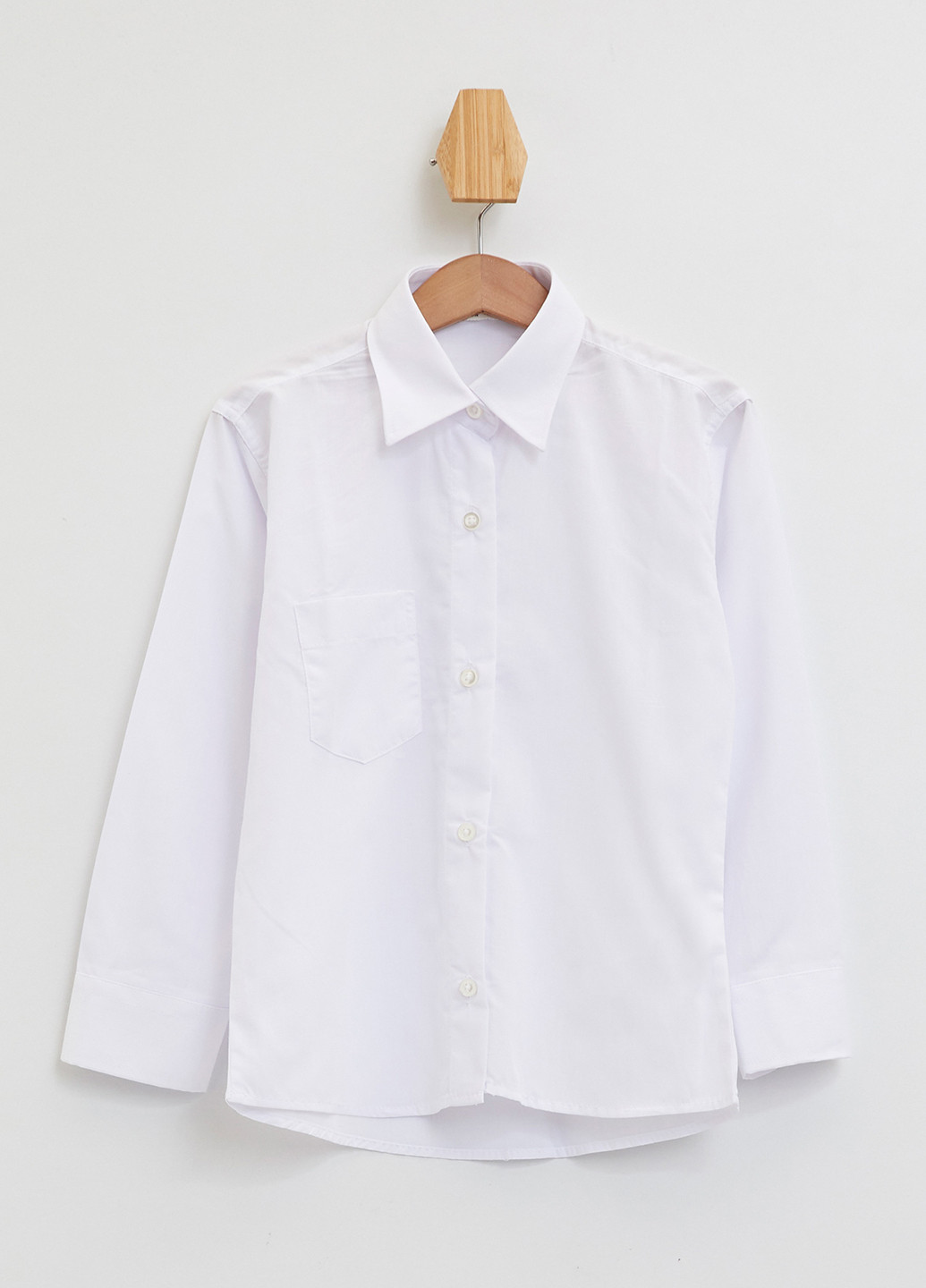 Белая кэжуал рубашка однотонная DeFacto