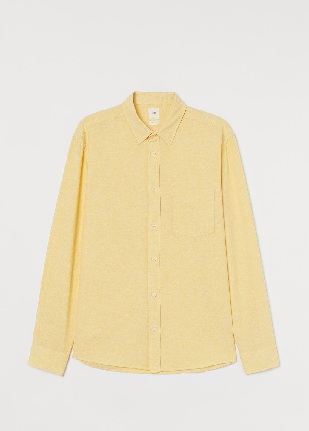 Желтая рубашка однотонная H&M