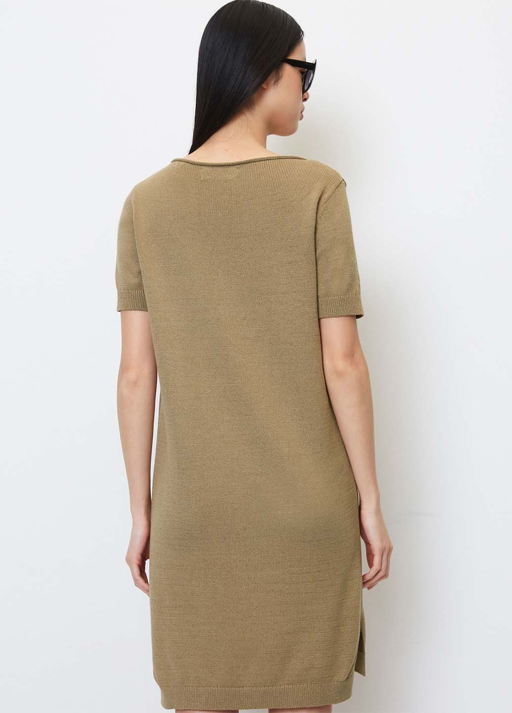 Темно-бежевое кэжуал платье Marc O'Polo однотонное