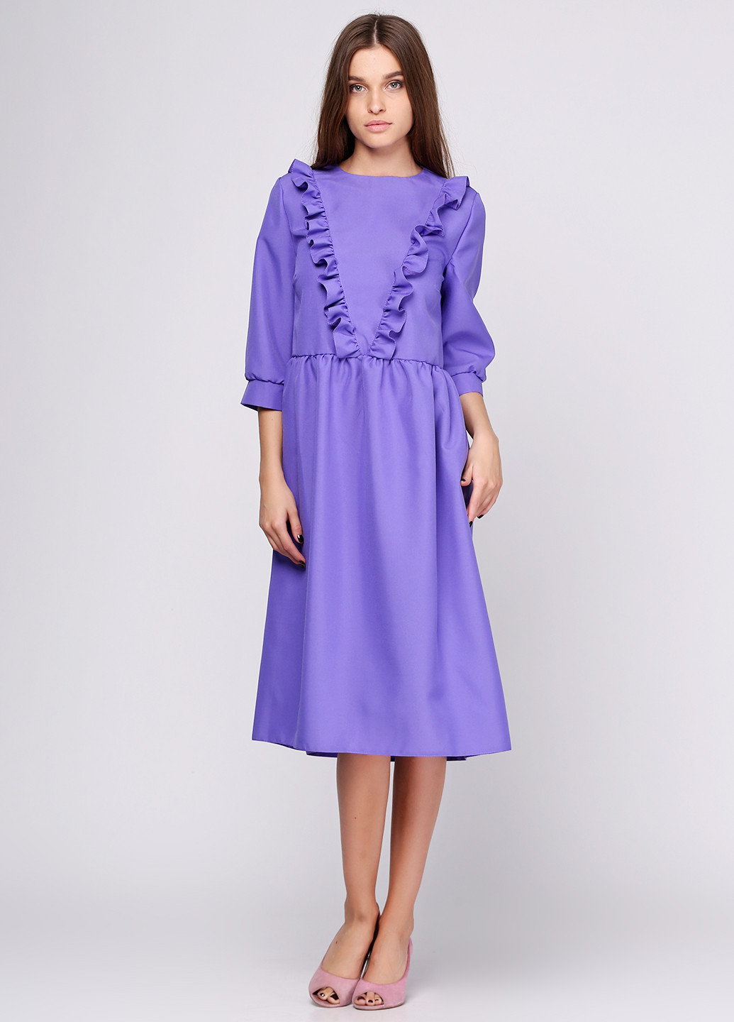 Фиолетовое кэжуал платье Gator однотонное