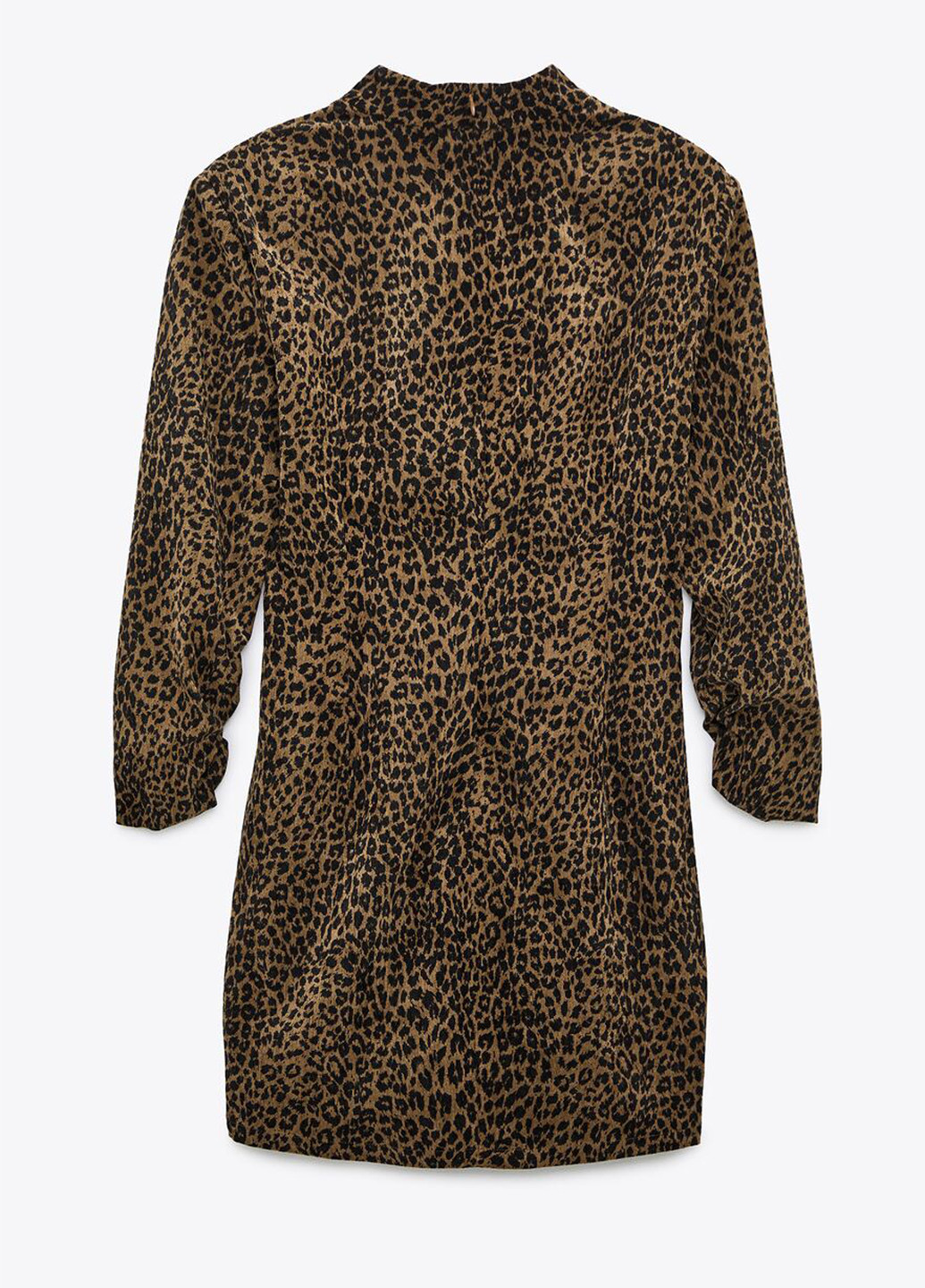Коричневое коктейльное платье футляр Zara леопардовый