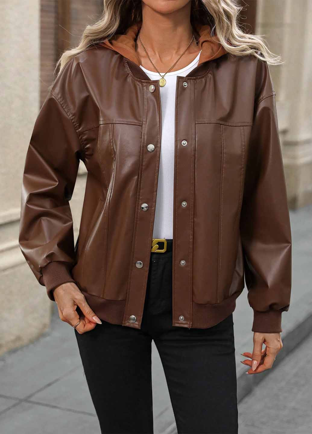 Коричнева демісезонна куртка SHEIN