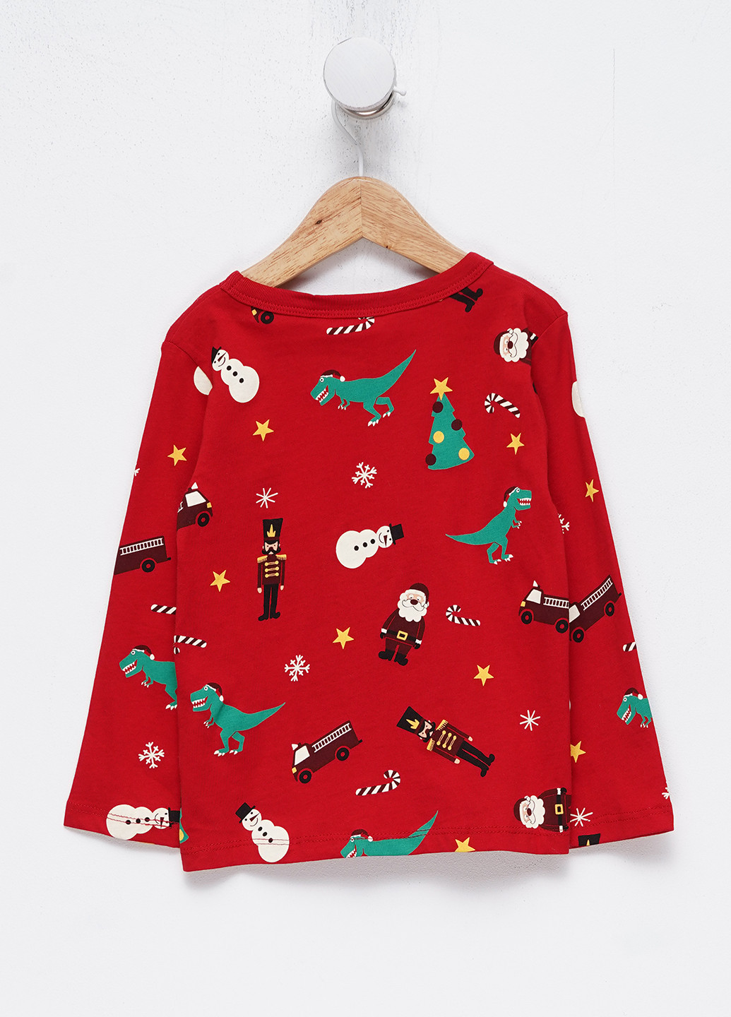 Красный демисезонный домашний лонгслив H&M новогодний