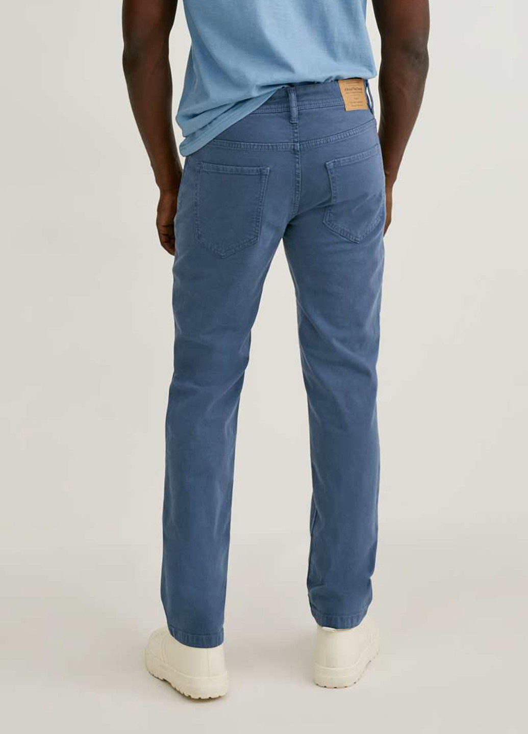 Серо-синие кэжуал демисезонные прямые брюки C&A