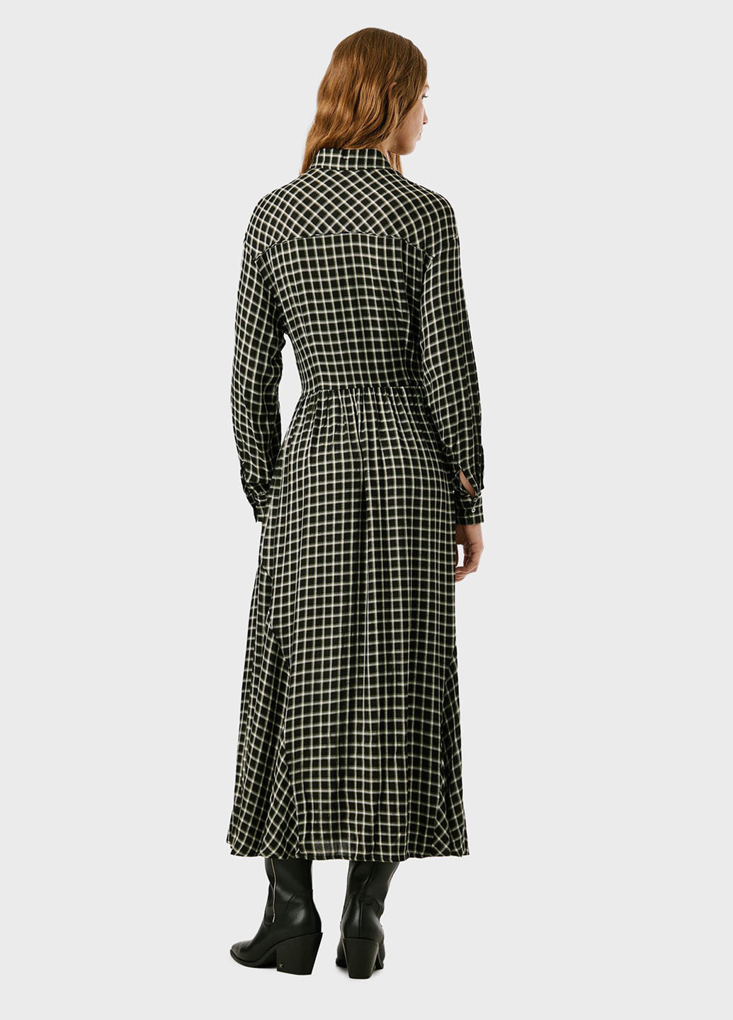 Черное кэжуал платье рубашка Pepe Jeans в клетку