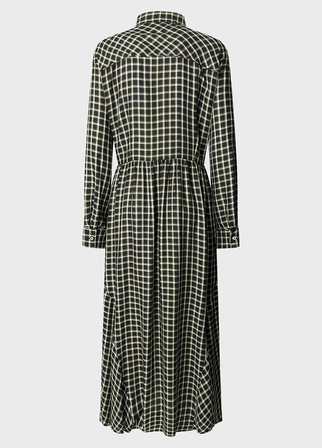 Черное кэжуал платье рубашка Pepe Jeans в клетку