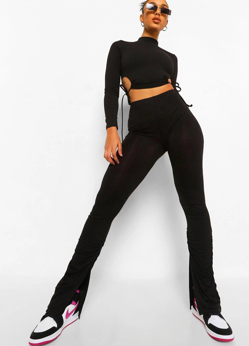 Черные демисезонные леггинсы Boohoo
