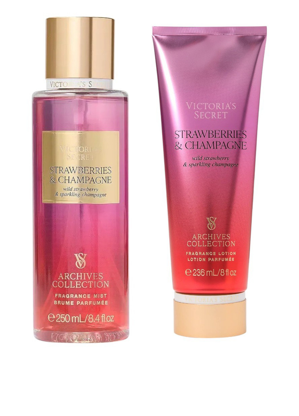 Набор для тела Strawberries & Champagne (город, 250 мл, лосьон, 236 мл) Victoria's Secret (341484208)