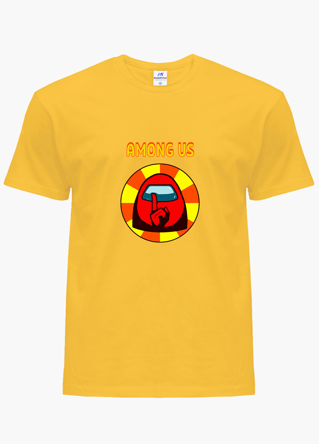 Желтая демисезонная футболка детская амонг ас красный (among us red)(9224-2412) MobiPrint