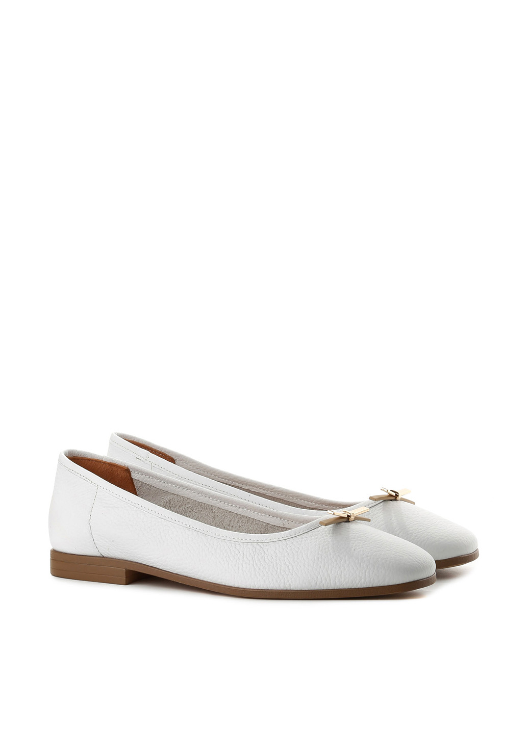 Жіночі балетки Le'BERDES | білі однотонні бант натуральна шкіра (360795563)