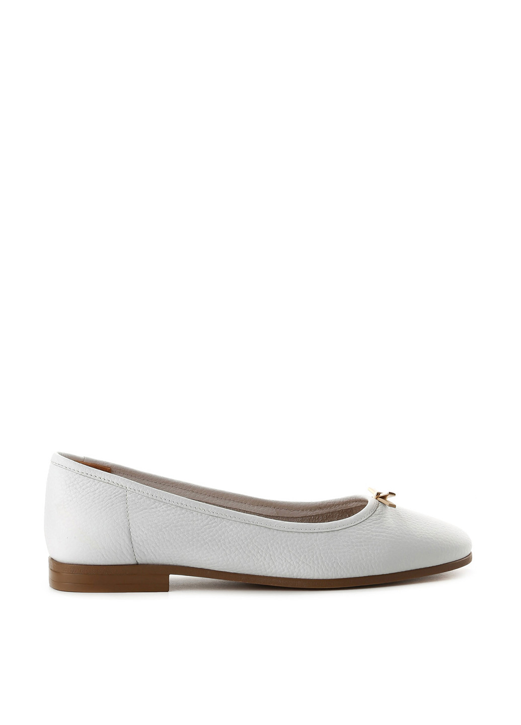 Жіночі балетки Le'BERDES | білі однотонні бант натуральна шкіра (360795563)