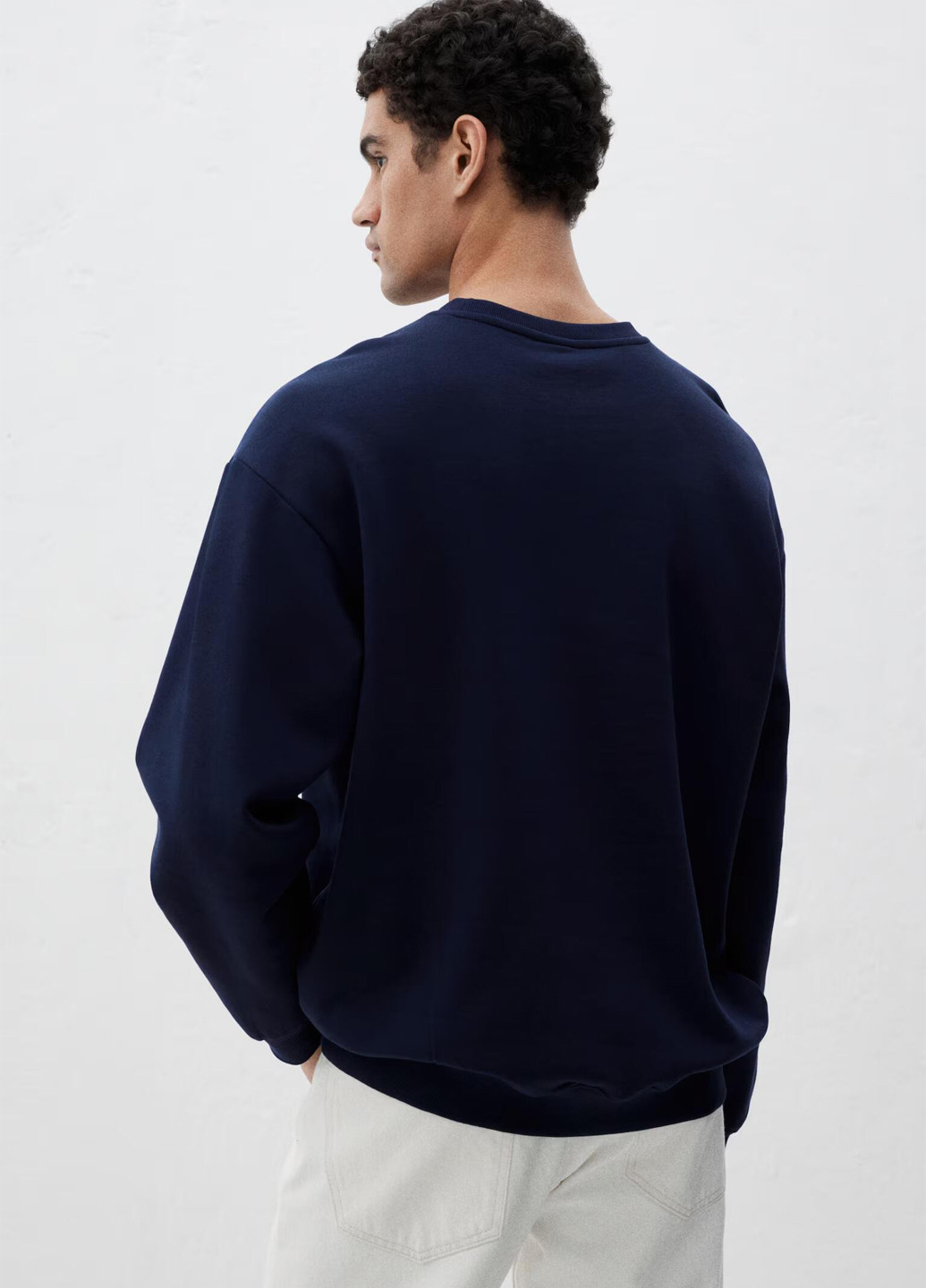 Темно-синій світшот H&M однотонний без декору (369944268)