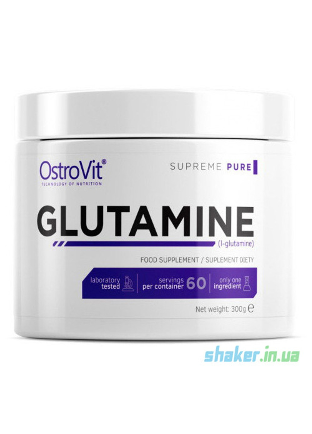Глютамин 100% Glutamine 300 г) островит Без добавок Ostrovit (255362306)