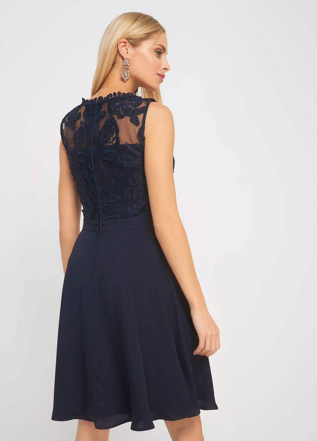 Темно-синее кэжуал платье клеш Orsay однотонное