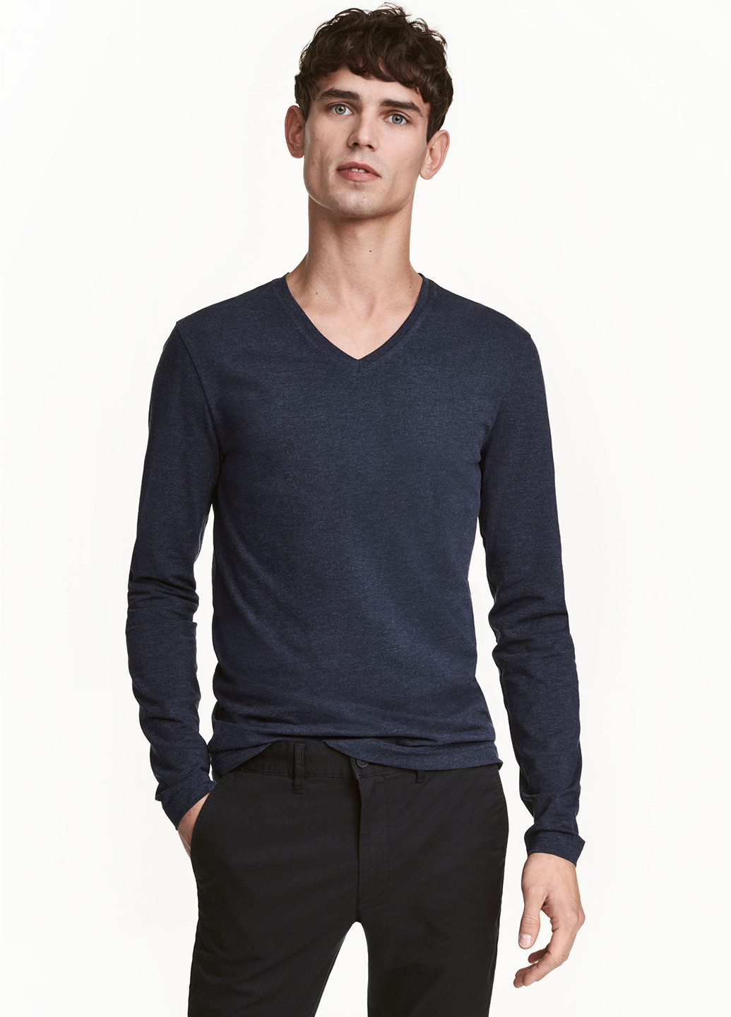 Темно-синий демисезонный пуловер пуловер H&M