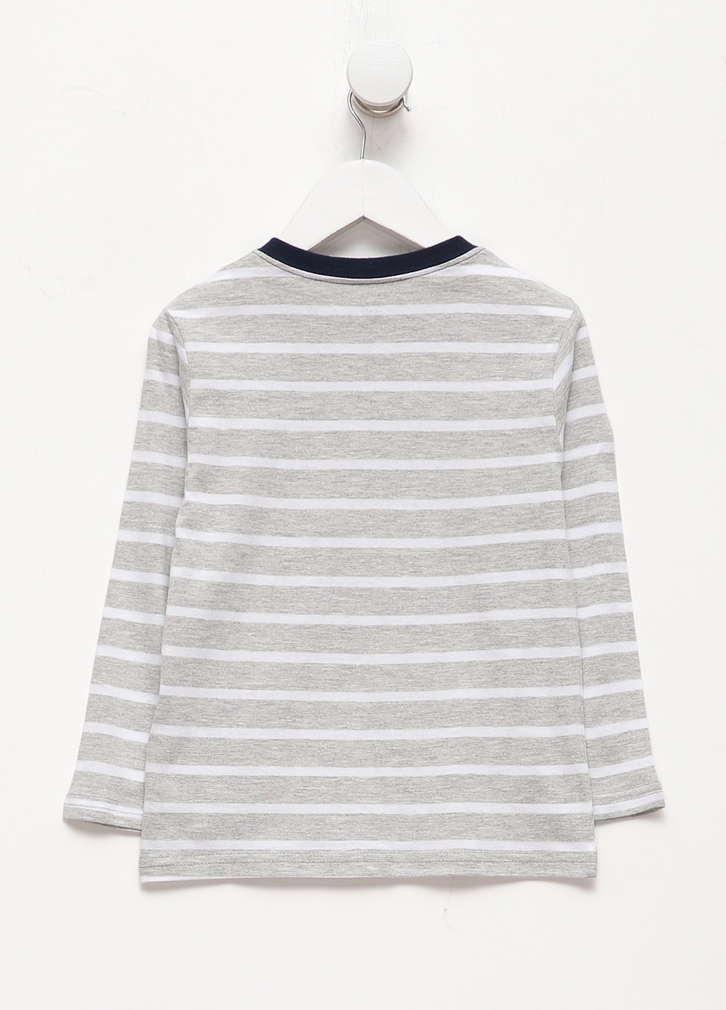 Серый демисезонный кэжуал лонгслив H&M в полоску