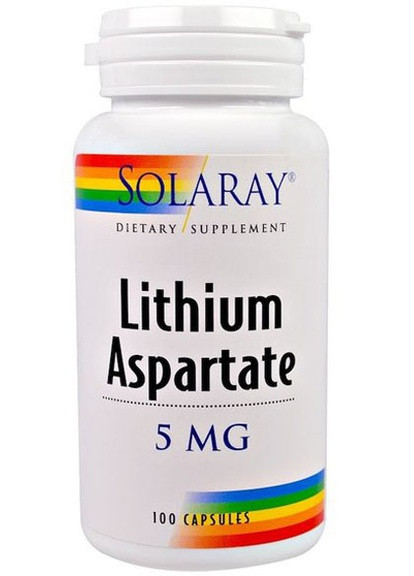 Lithium Aspartate 5 mg 100 Caps SOR-04599 Solaray (256379964)
