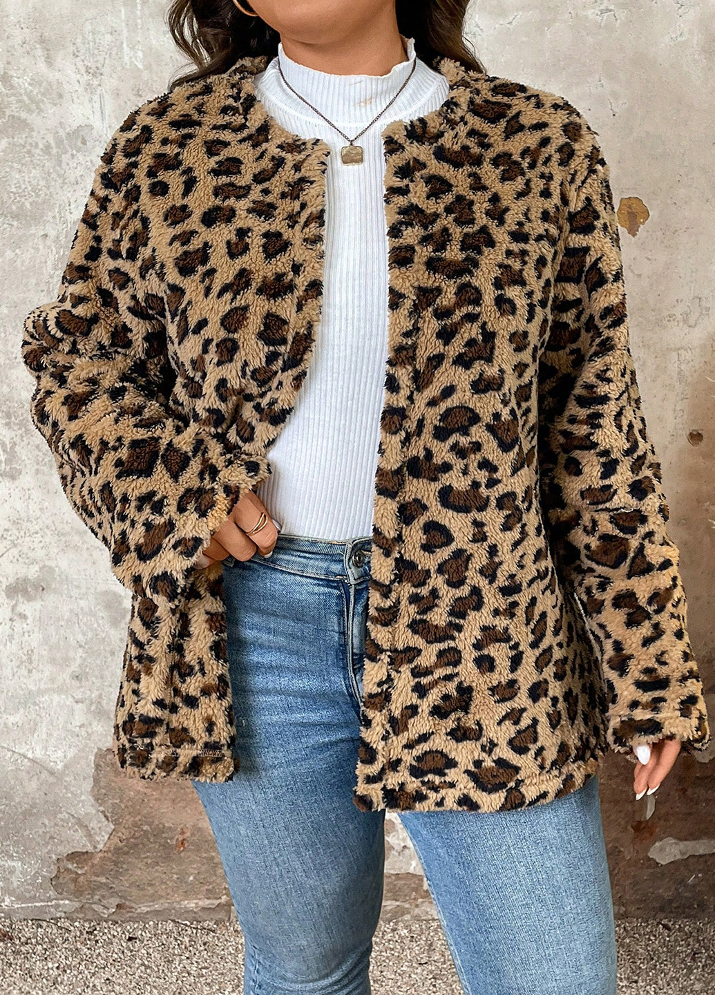 Светло-коричневая демисезонная куртка куртка-лайнер SHEIN