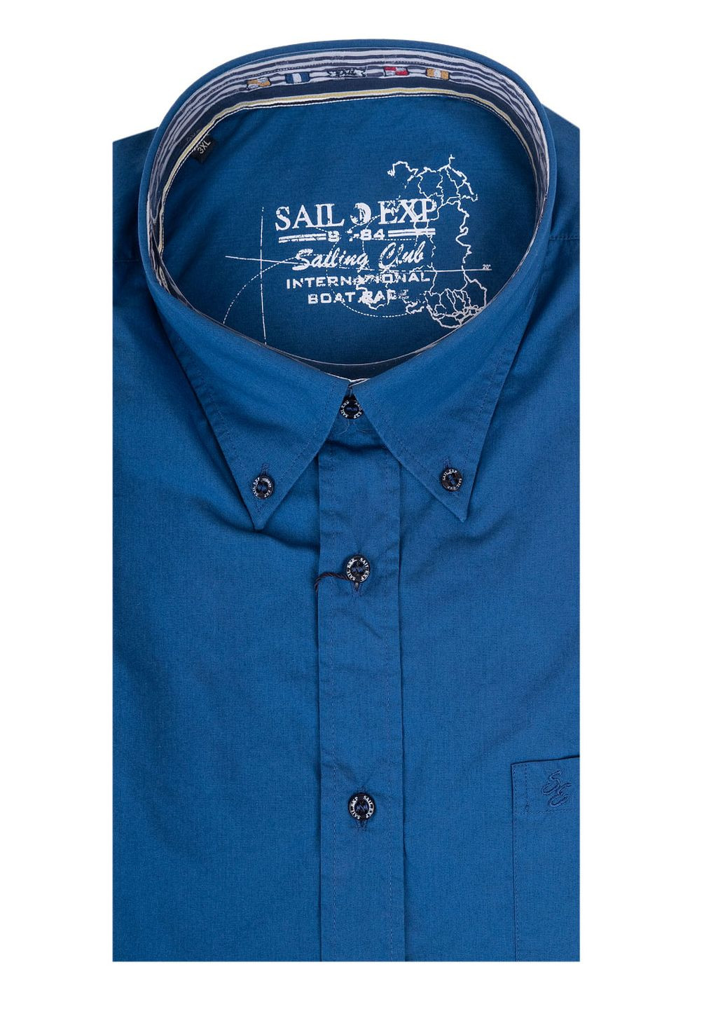 Синяя рубашка однотонная Sail Exp