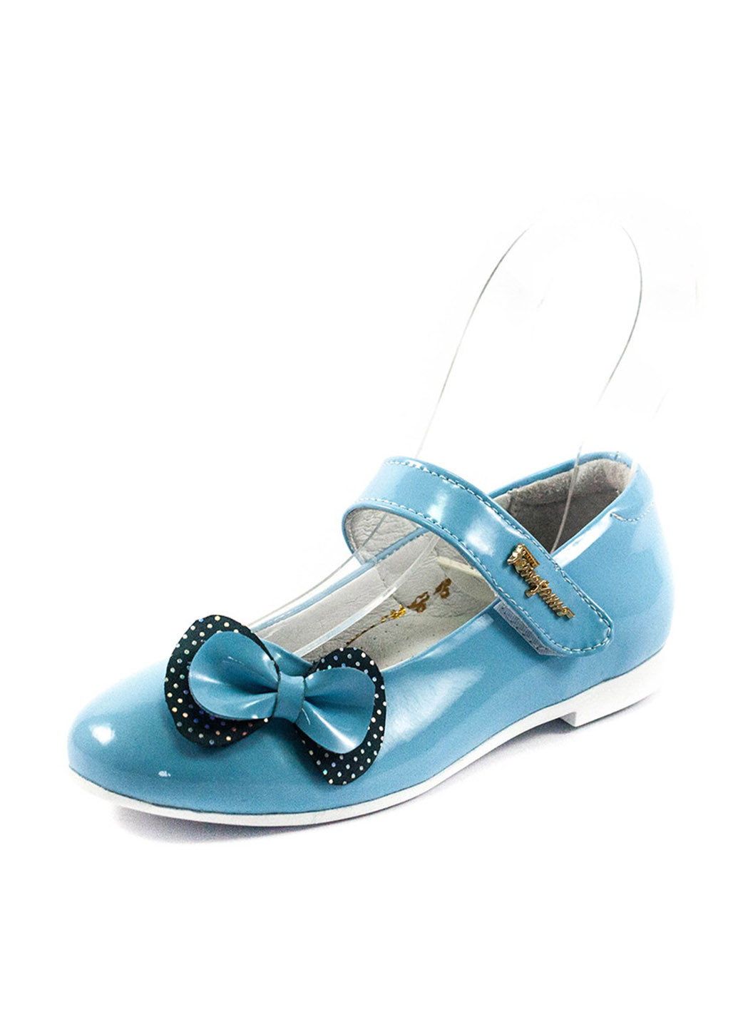 Голубые туфли на низком каблуке Foletti Kids