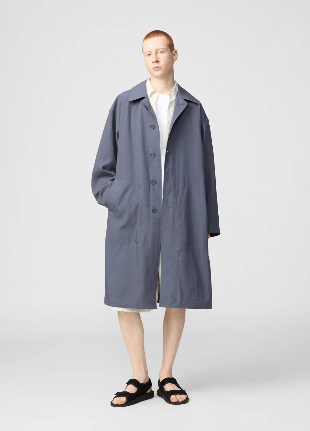 Плащ Uniqlo макінтош на гудзиках вільний (350933817)