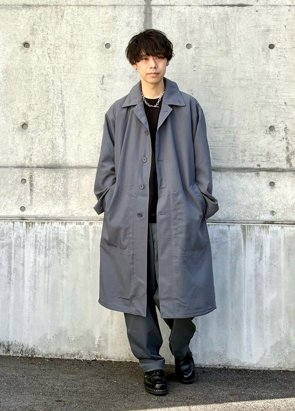 Плащ Uniqlo макінтош на гудзиках вільний (350933817)