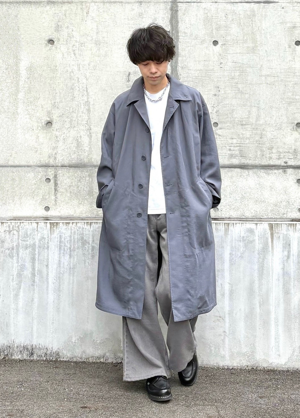 Плащ Uniqlo макінтош на гудзиках вільний (350933817)