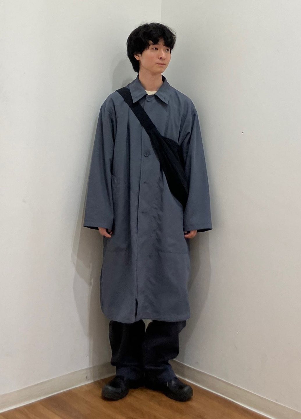 Плащ Uniqlo макінтош на гудзиках вільний (350933817)