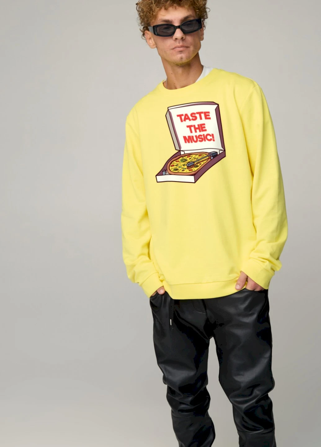 Жовтий свитшот мужской oversize /no flis/ YAPPI малюнок (254557500)
