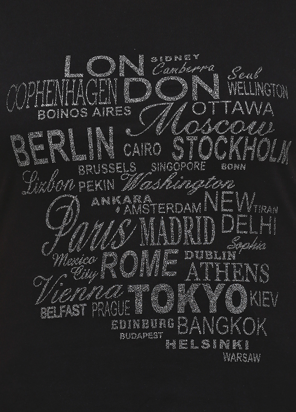 Черная летняя футболка London Look