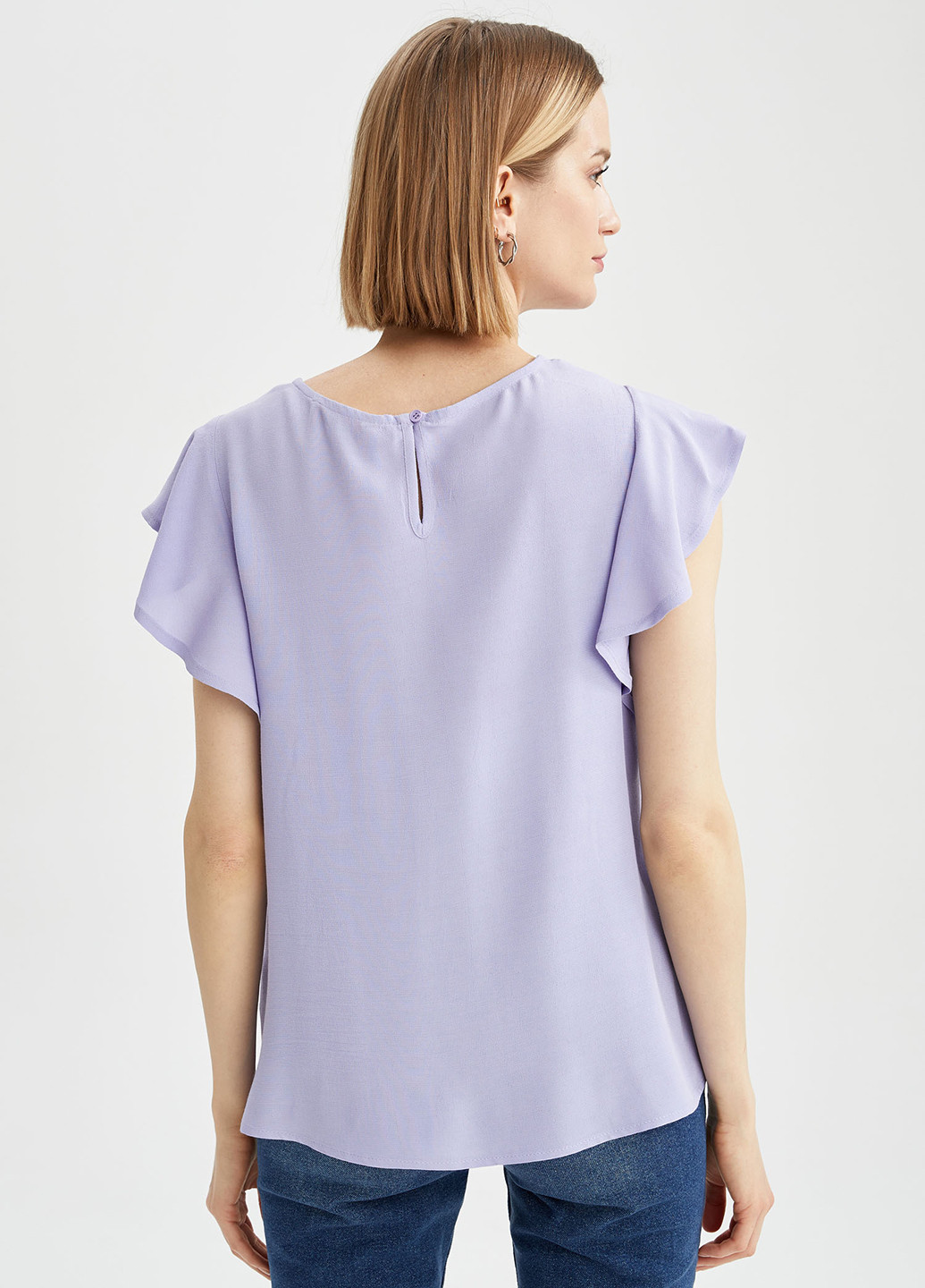 Светло-лиловая летняя блуза DeFacto