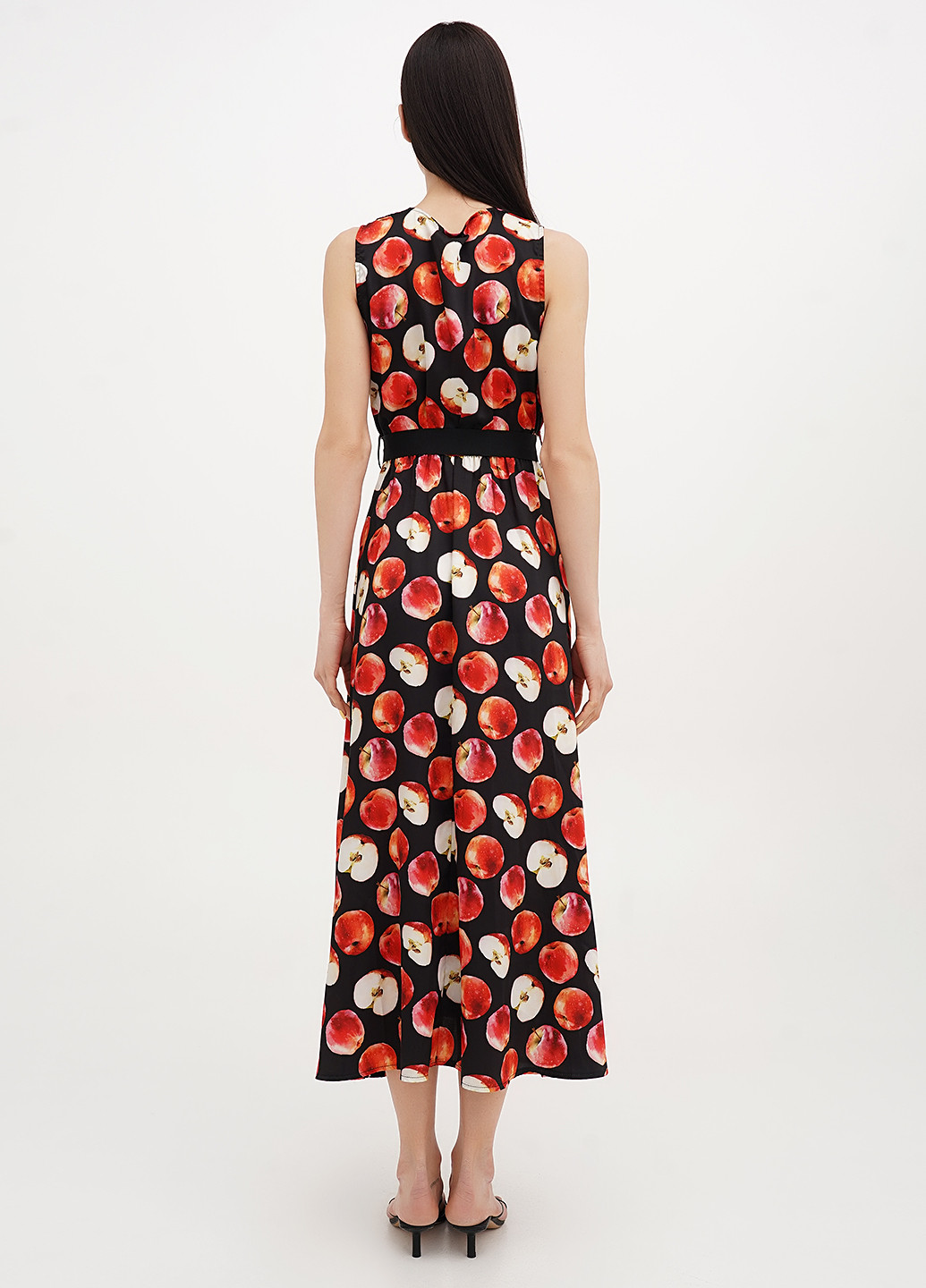 Чорна кежуал сукня кльош Lumina з малюнком