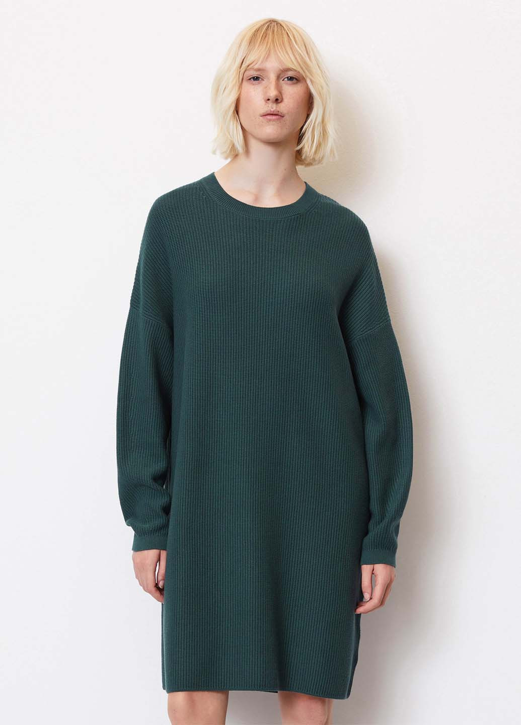 Темно-зеленое кэжуал платье платье-свитер Marc O'Polo однотонное