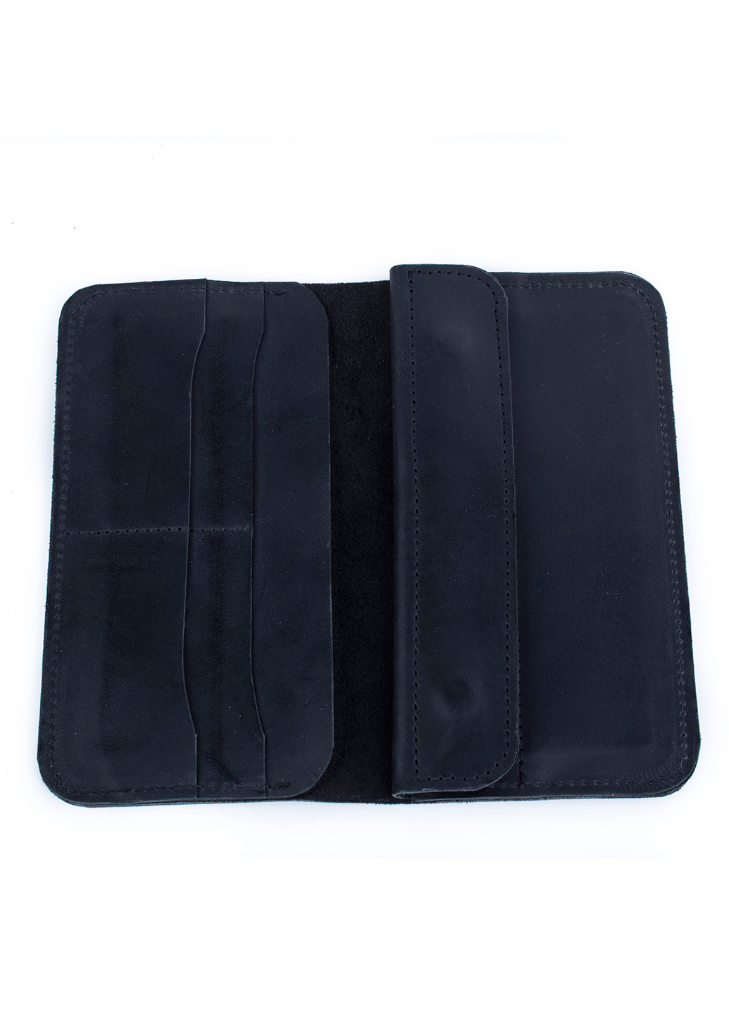 Мінімалістичне чоловіче портмоне ручної роботи чорного кольору з натуральної вінтажної шкіри Boorbon (253513781)