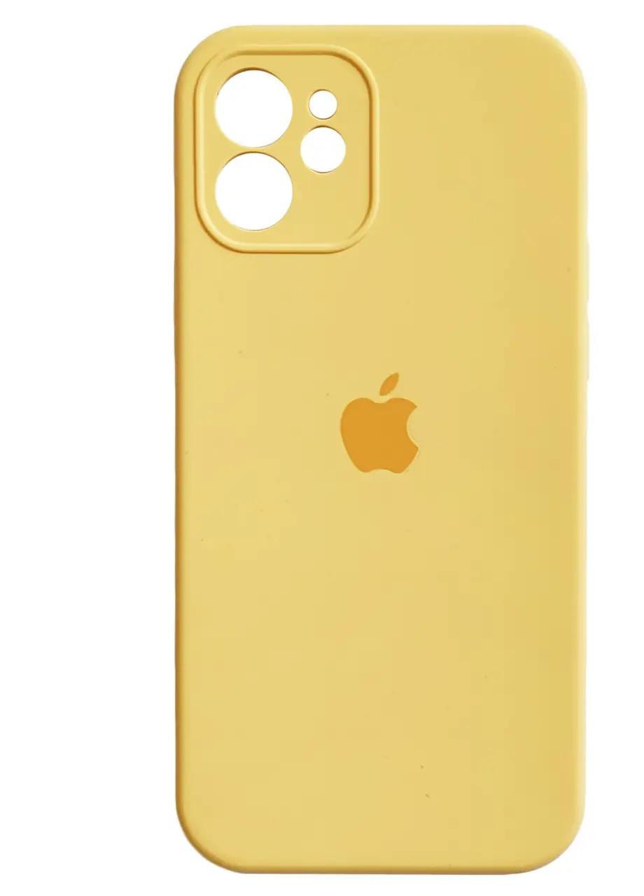Силіконовый Чохол Накладка Закрита Камера Silicone Case Full Camera Для iPhone 12 Yellow No Brand (254091266)
