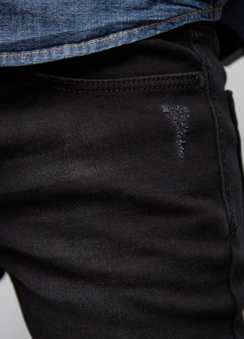 Черные зимние джинсы джогеры утепленные joggers 6371 Mario