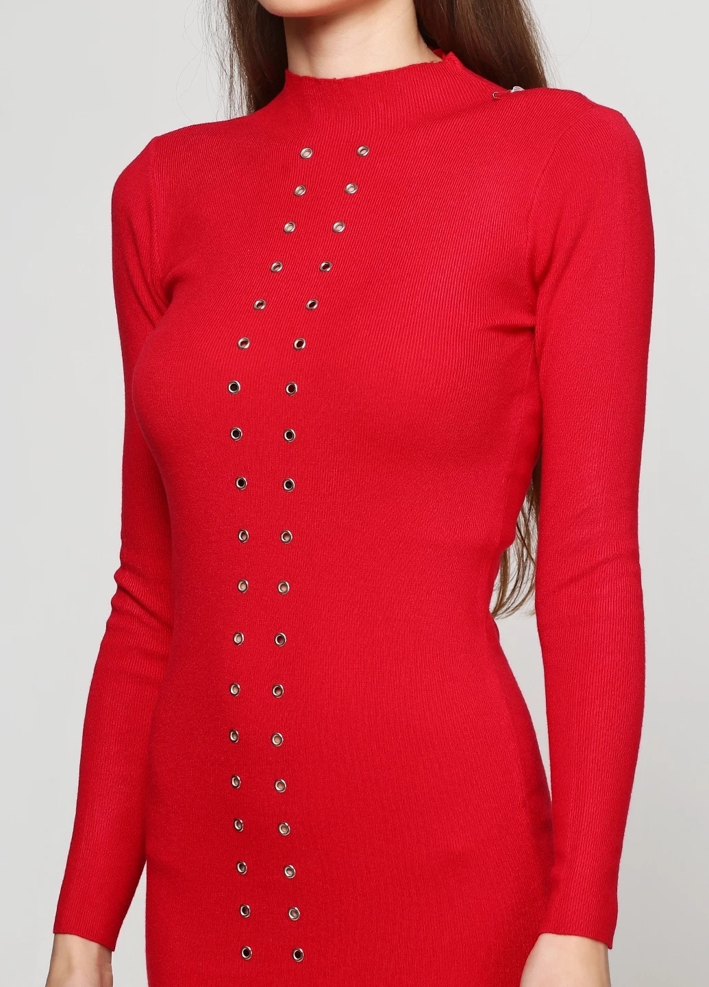 Червона кежуал сукня сукня-водолазка M.B.21 однотонна