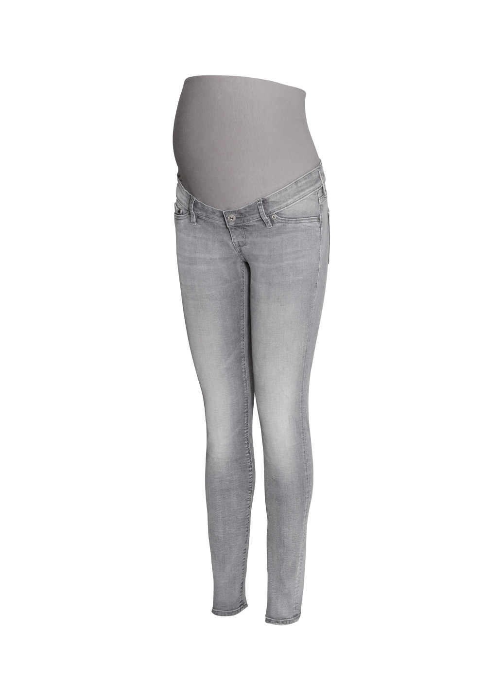 Светло-серые демисезонные зауженные джинсы для беременных H&M