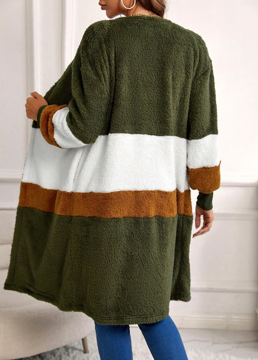 Разноцветный зимний кардиган SHEIN