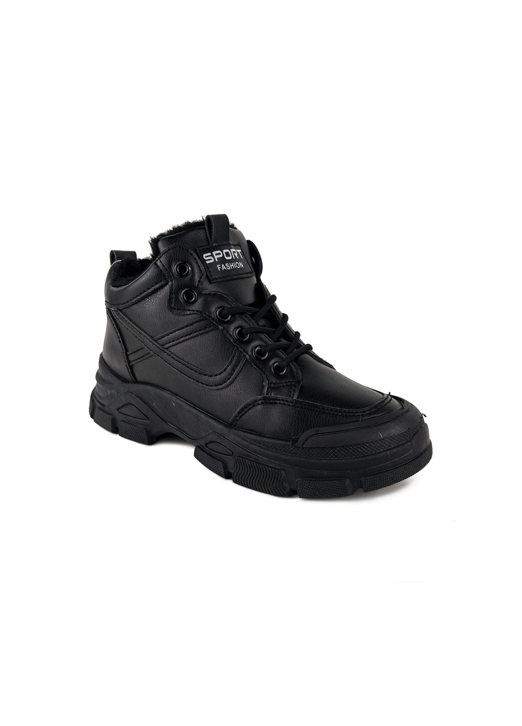 Зимові кросівки жіночі з еко шкіри чорні Fashion ботинки (251444252)