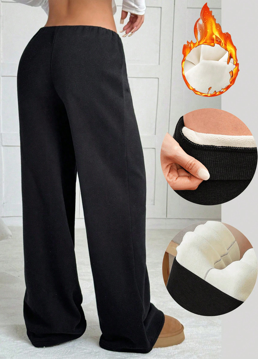 Черные спортивные, кэжуал демисезонные прямые брюки SHEIN